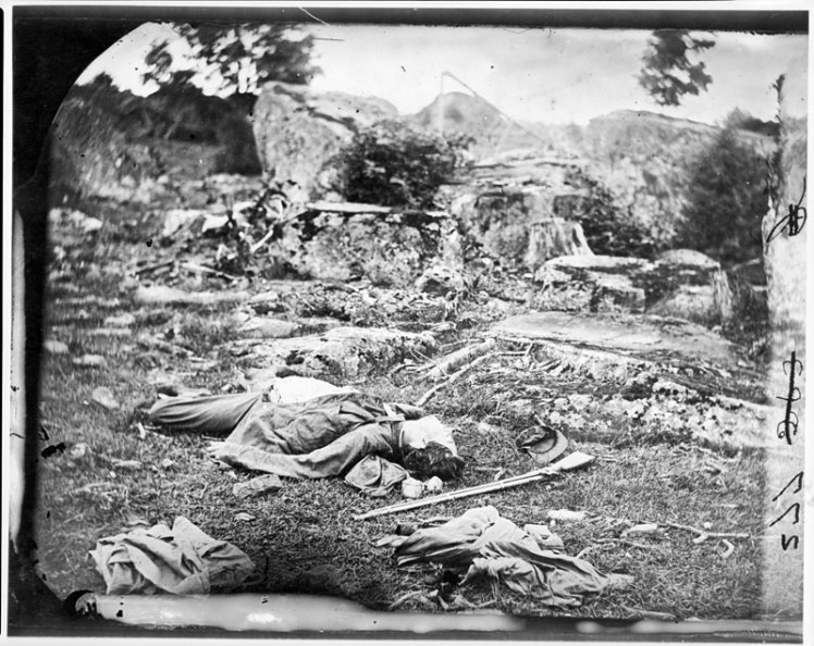 Dead Confederate Soldier at Gettysburg