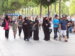 Muslim Frenchwomen on the Champs-Elysées