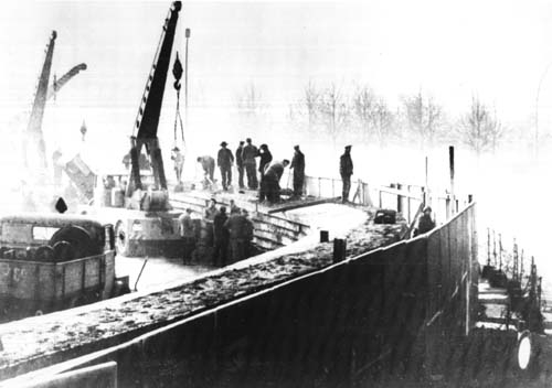 The Berlin Wall under construction