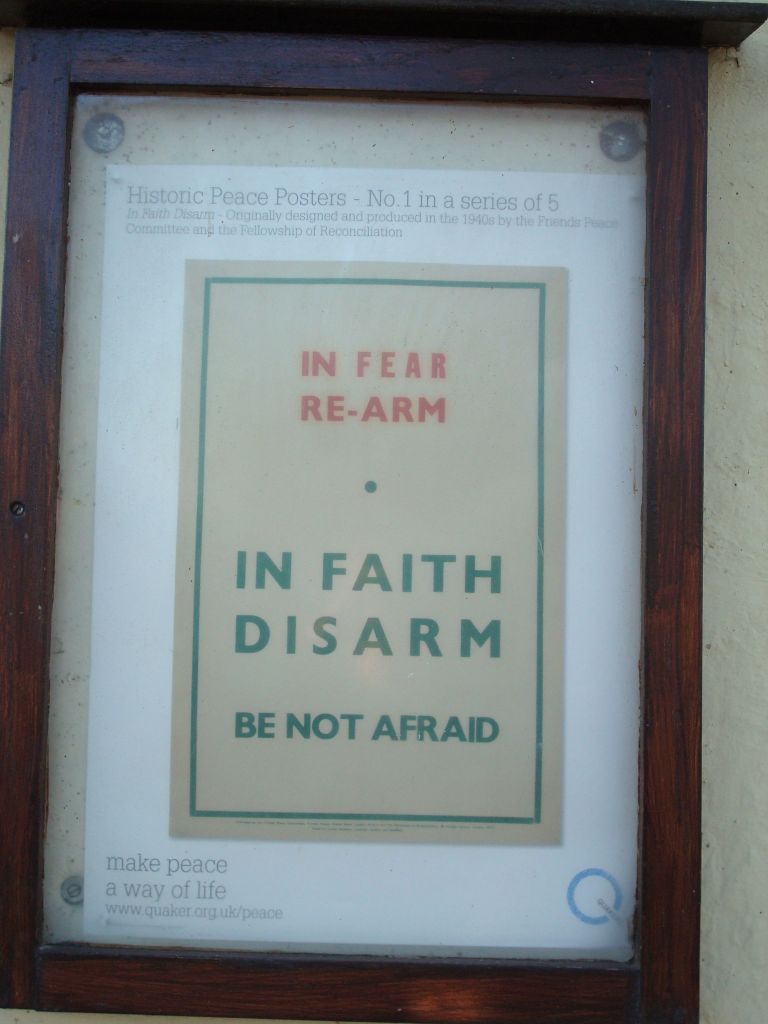 Quaker Anti-War Poster in Oxford Quaker Anti-War Poster in Oxford