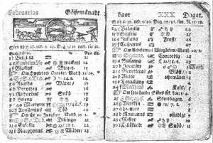 Swedish calendar for February 1712