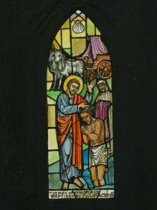 Stained Glass of Philip Baptizing the Ethiopian