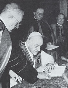 John XXIII signing Pacem in Terris