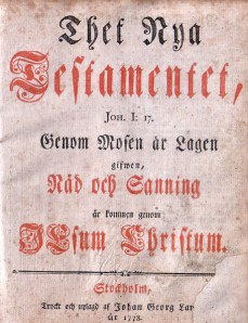Swedish New Testament, 1778