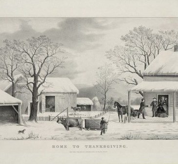 Currier and Ives, "Home to Thanksgiving"