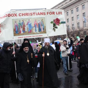Orthodox priests at pro-life rally