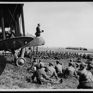Worship service at WWI aerodrome