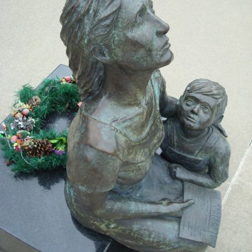 "Widow and Child" statue at Rochester (MN) Soldiers Field Veterans Memorial