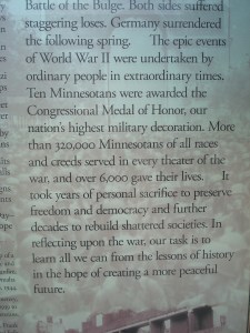 Concluding panel from the MN WWII Memorial in St. Paul