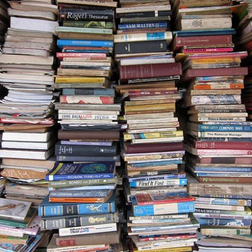 Stack of used books (licensed through Creative Commons by Indi Samarajiva)