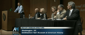 Screen capture of C-SPAN panel on "Historians and History Museums"