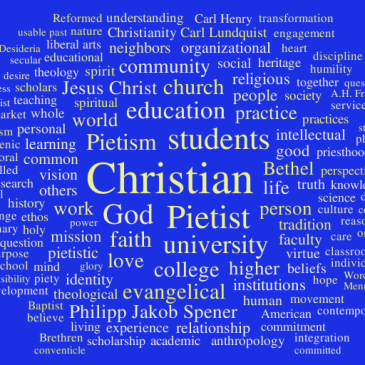 Pietist Vision of Christian Higher Education as word cloud