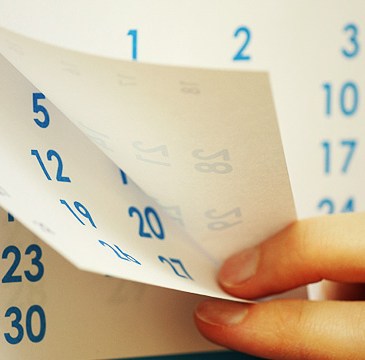 Pages turning on a calendar