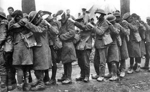 British soldiers blinded by tear gas in April 1918