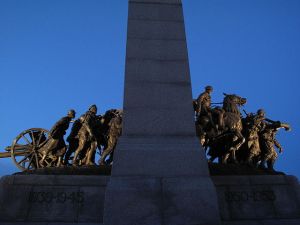 Side view of the base of the National War Memorial in Ottawa