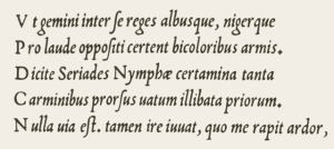 16th century example of italics