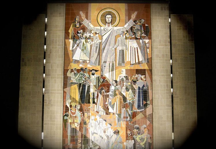 The "Word of Life" mural on Hesburgh Library at Notre Dame