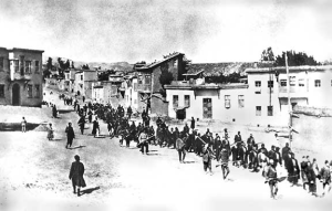 Armenians being deported in April 1915