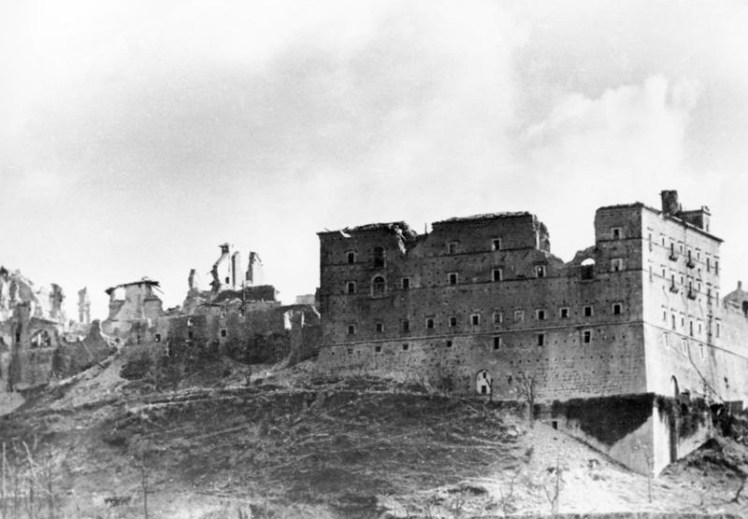 The Monte Cassino abbey after the Allied attack on Feb. 15, 1944