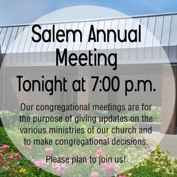 Announcement for Salem's recent annual meeting