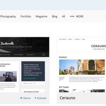 WordPress Themes page