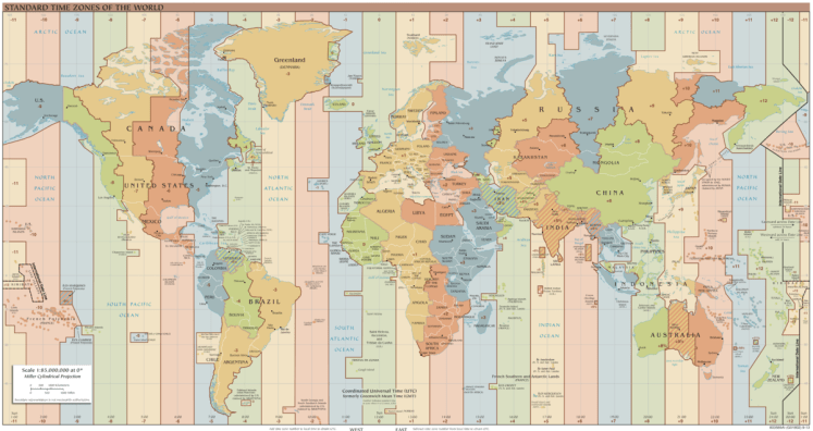 Map of the world's time zones