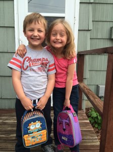 Isaiah and Lena - last day of preschool