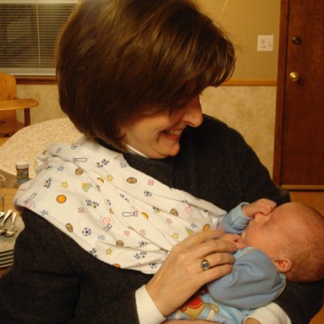 Stacey with my newborn son