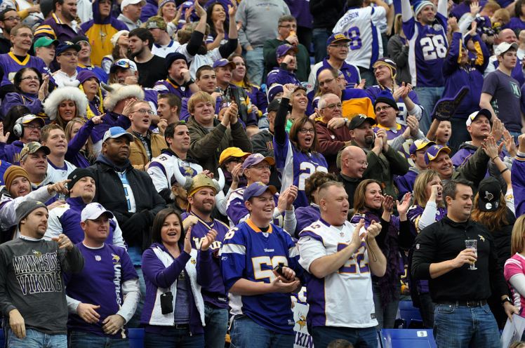 Vikings fans at a 2013 game