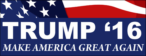 Trump bumper sticker: "Make America Great Again"