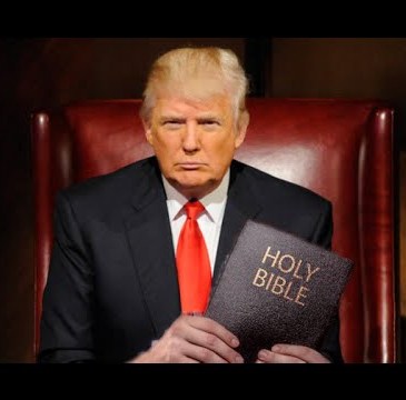Donald Trump holding a Bible