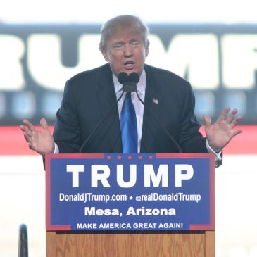 Donald Trump at a campaign rally in December 2015