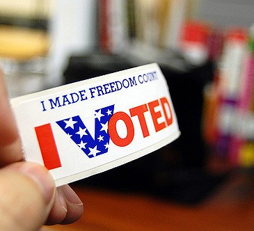 "I voted" sticker
