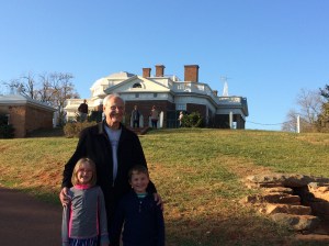My kids and my dad at Monticello