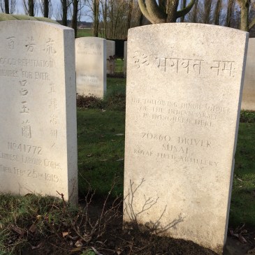 Chinese and Indian graves at military cemetery in Belgium