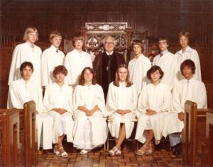 Glen with confirmands in 1977
