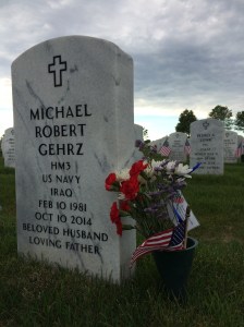 Headstone for my cousin, Mike Gehrz, who died in 2014