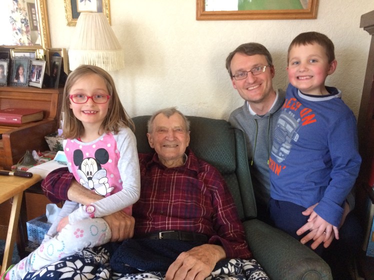 Our twins with Grandpa and me