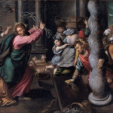 Scarsellino's painting of the cleansing of the Temple