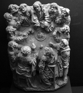 Sculpture of Jesus, Judas, and the other disciples