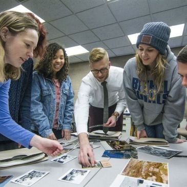 Charlie Goldberg and Bethel University digital humanities students