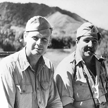Lindbergh with a fellow pilot in the South Pacific