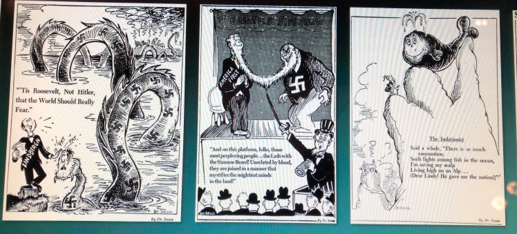 Dr. Seuss cartoons showing Charles Lindbergh as a Nazi stooge
