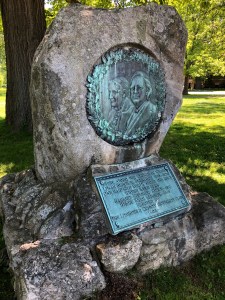 Beecher memorial stone on Litchfield town green