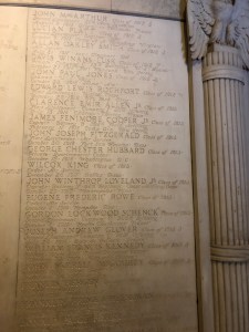 WWI tablet in Yale's Memorial Hall