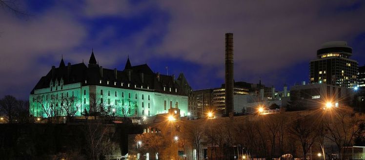 Supreme Court of Canada building at night