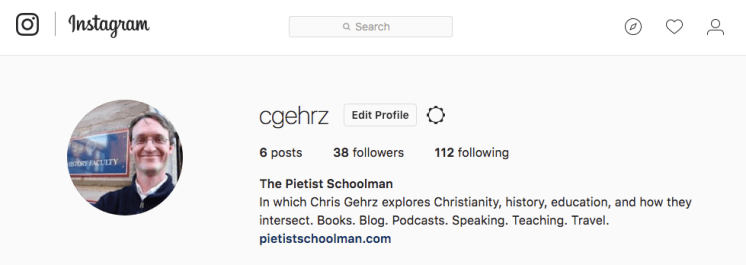 Screen shot of my Instagram account - early days