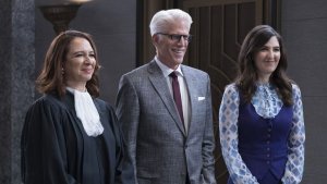Maya Rudolph, Ted Danson, D'Arcy Carden in The Good Place