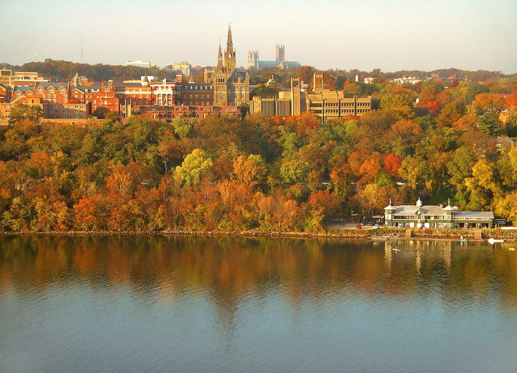 River view of Georgetown University's main campus