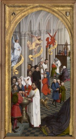 Left panel of van der Wyden, "Seven Sacraments"